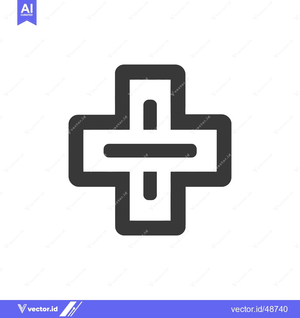 Premium Vector dari Bold Medical Cross Icon with Rounded Edges on White