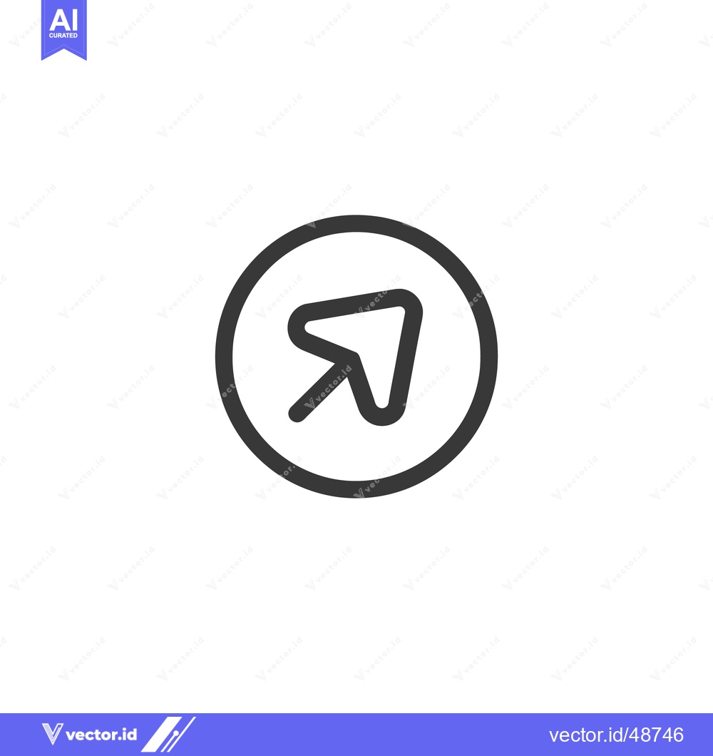Premium Vector dari Navigation Arrow in Circle, Pointing Northeast, Minimalist Design