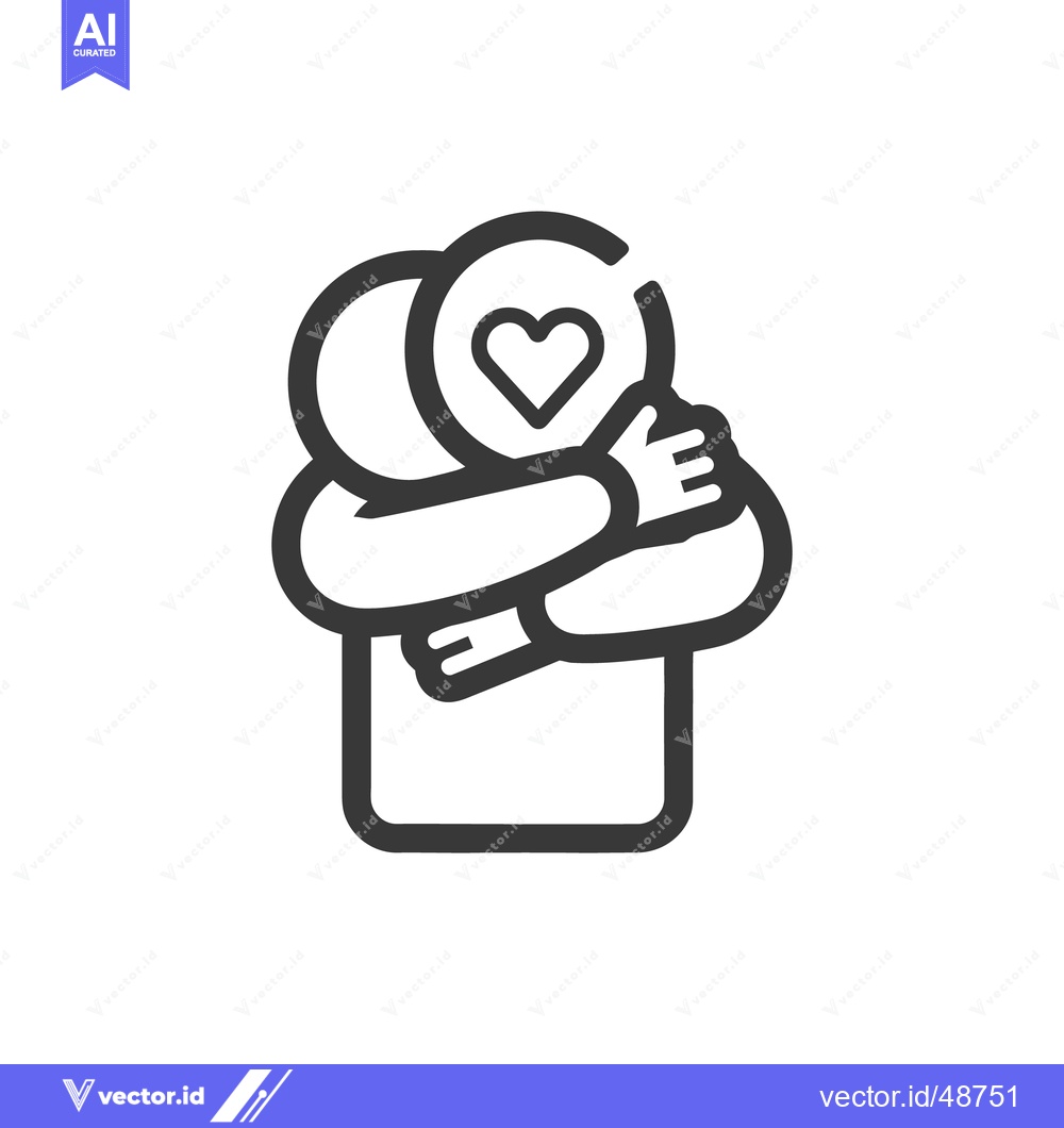 Premium Vector dari An illustration of two figures embracing with a loving heart symbol