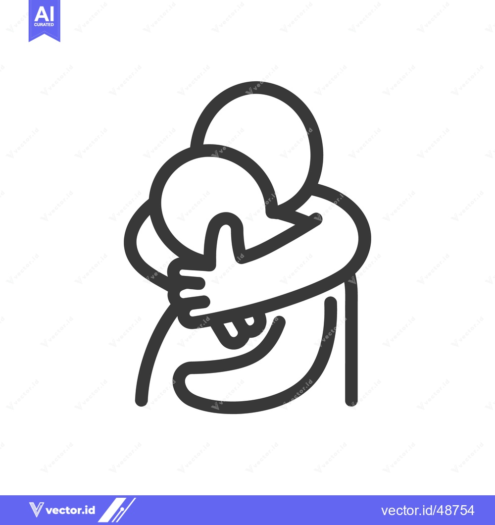 Premium Vector dari Two figures hugging and showing a sign of support and love