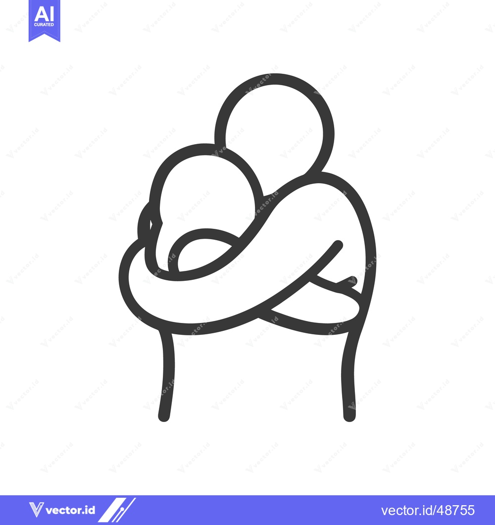 Premium Vector dari Two stick figures are embracing in a warm loving hug