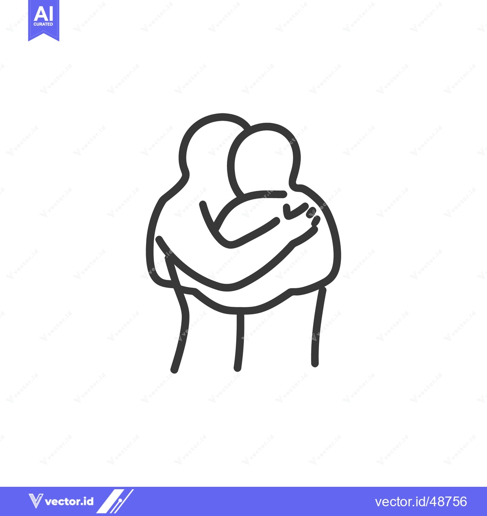 Premium Vector of Two figures embracing each other in a comforting hug