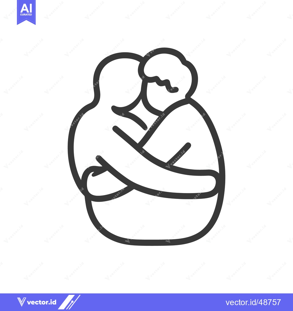 Premium Vector of Two people are embracing in a gentle and close hug