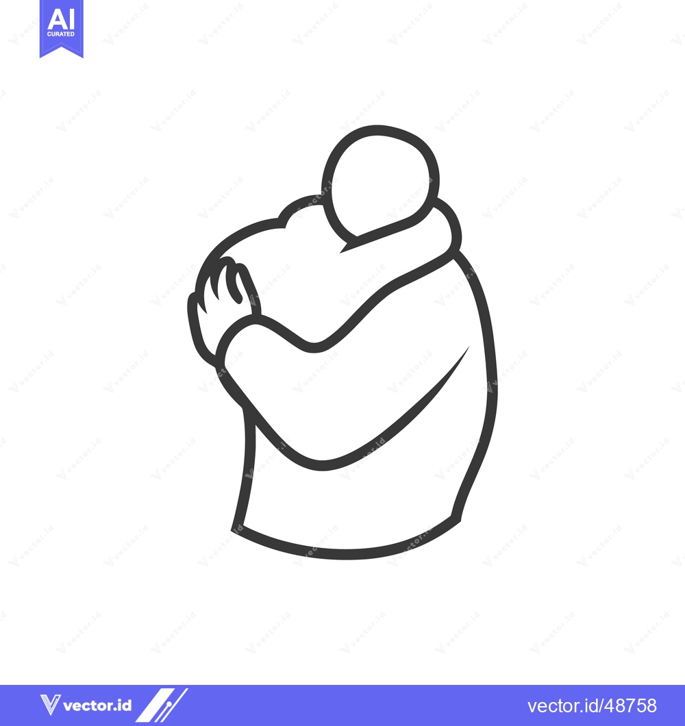 Premium Vector dari A Simple Graphic Depicting a Person Embracing Themselves Comfortably