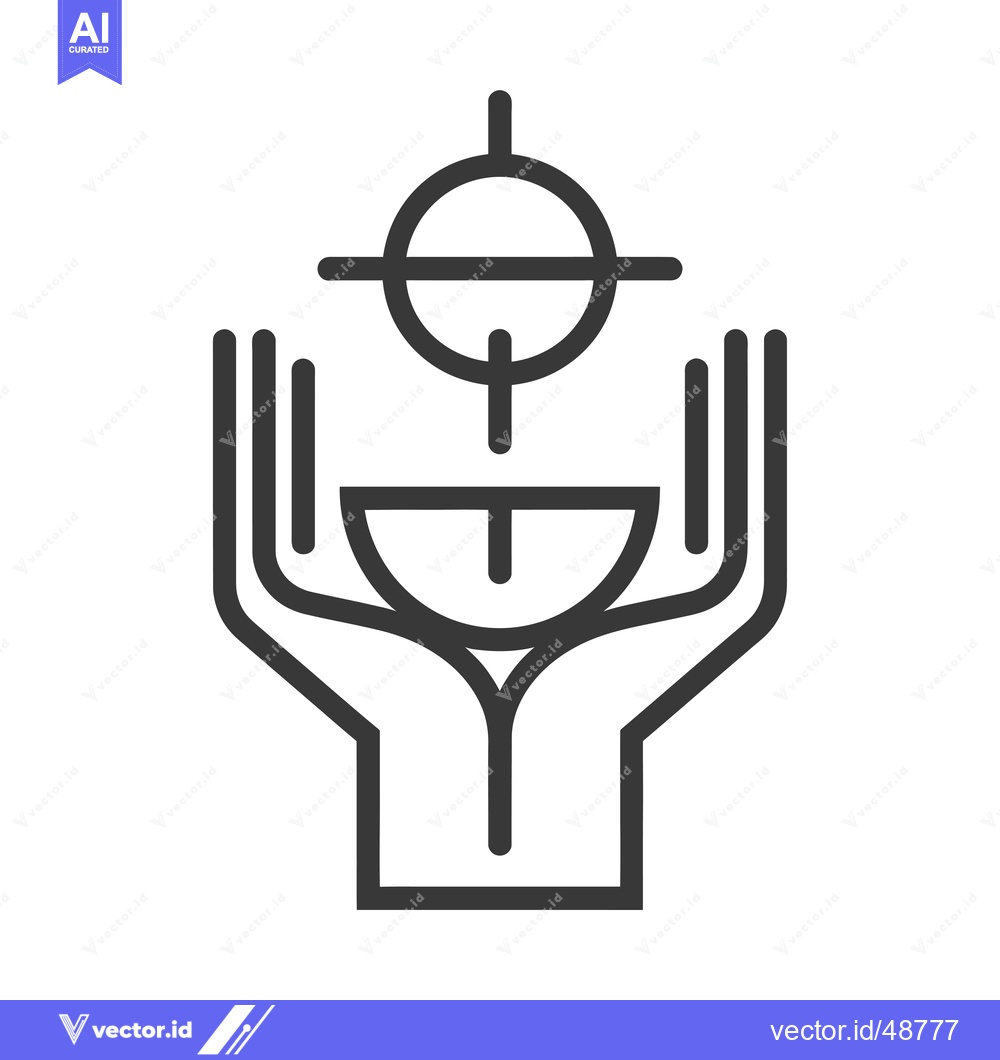 Premium Vector of Human Figure Holding a Target Symbol Above Its Head