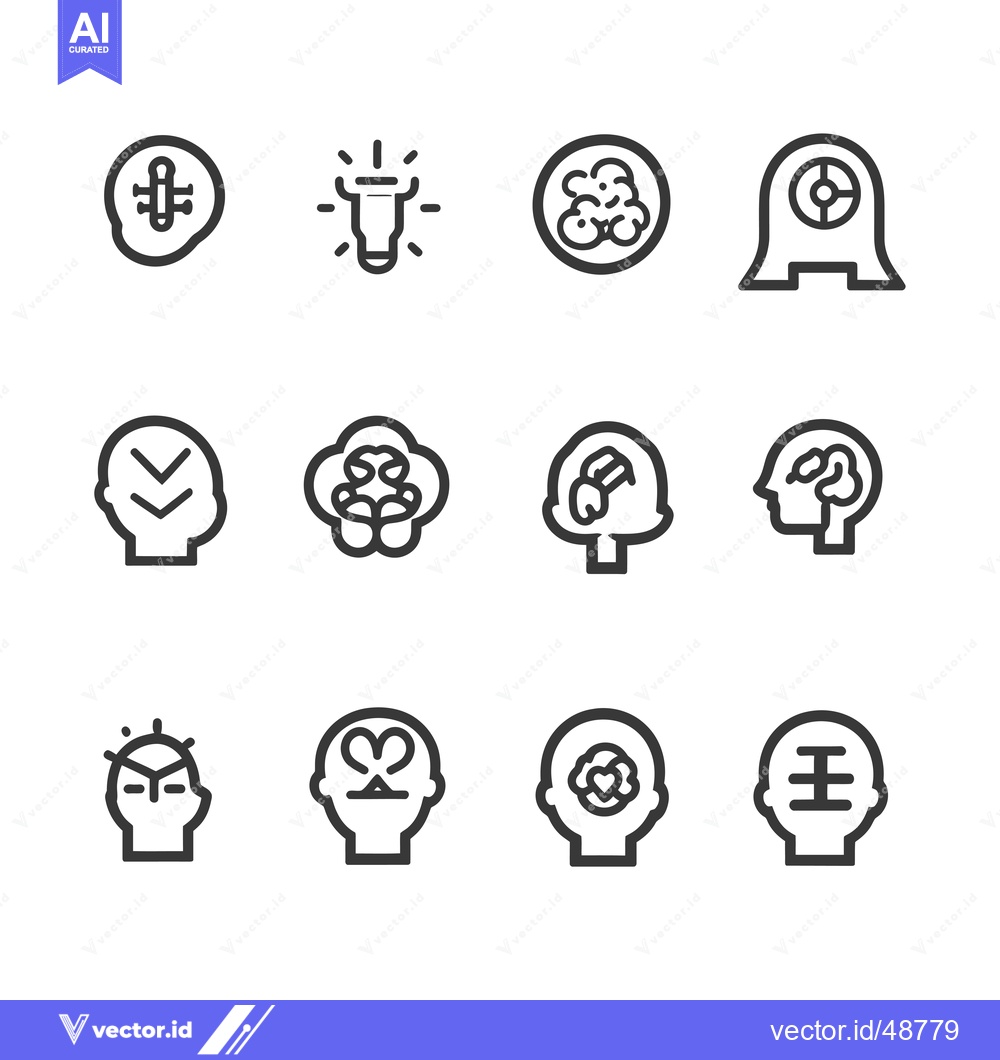 Premium Vector of Human Head Icons with Different Symbols Inside