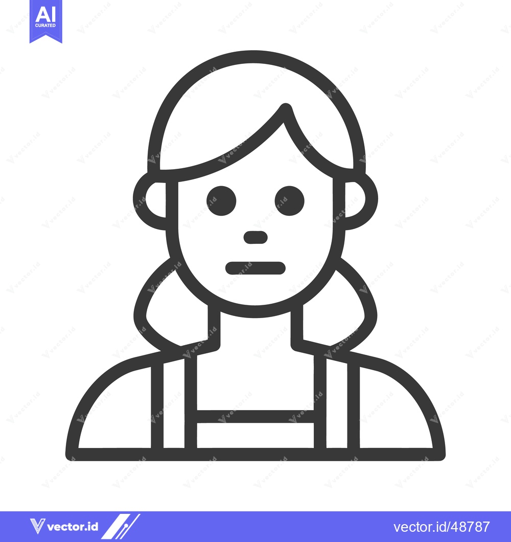 Premium Vector dari Simple illustrated portrait of a person facing forward