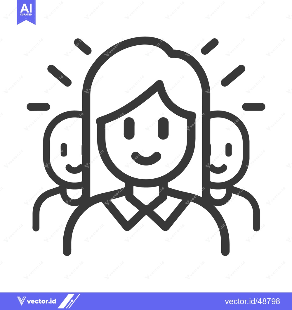 Premium Vector dari An illustrated group of smiling people with simple line art