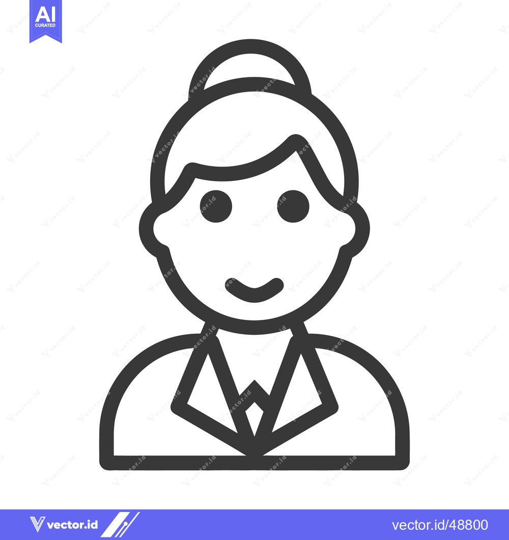 Premium Vector of Simple illustration depicting a smiling woman with her hair up in a bu