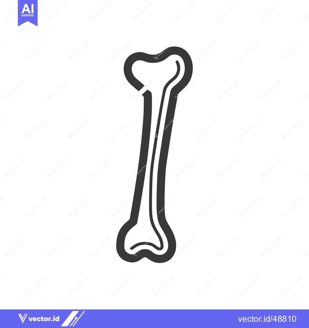 Premium Vector of Minimalist Bone Icon: Anatomical Symbol in Black and White Graphic Des