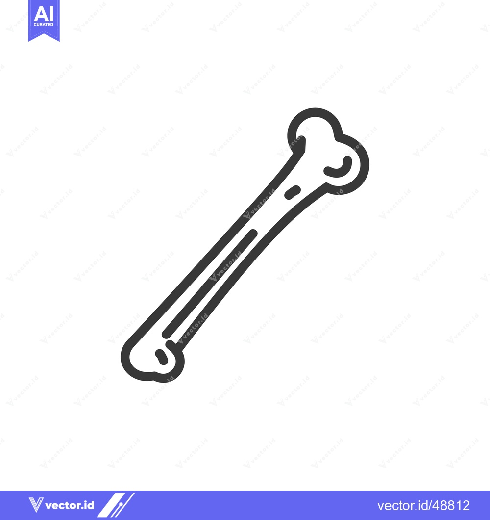 Premium Vector dari Minimalist Bone Icon: Anatomical Outline on White Background