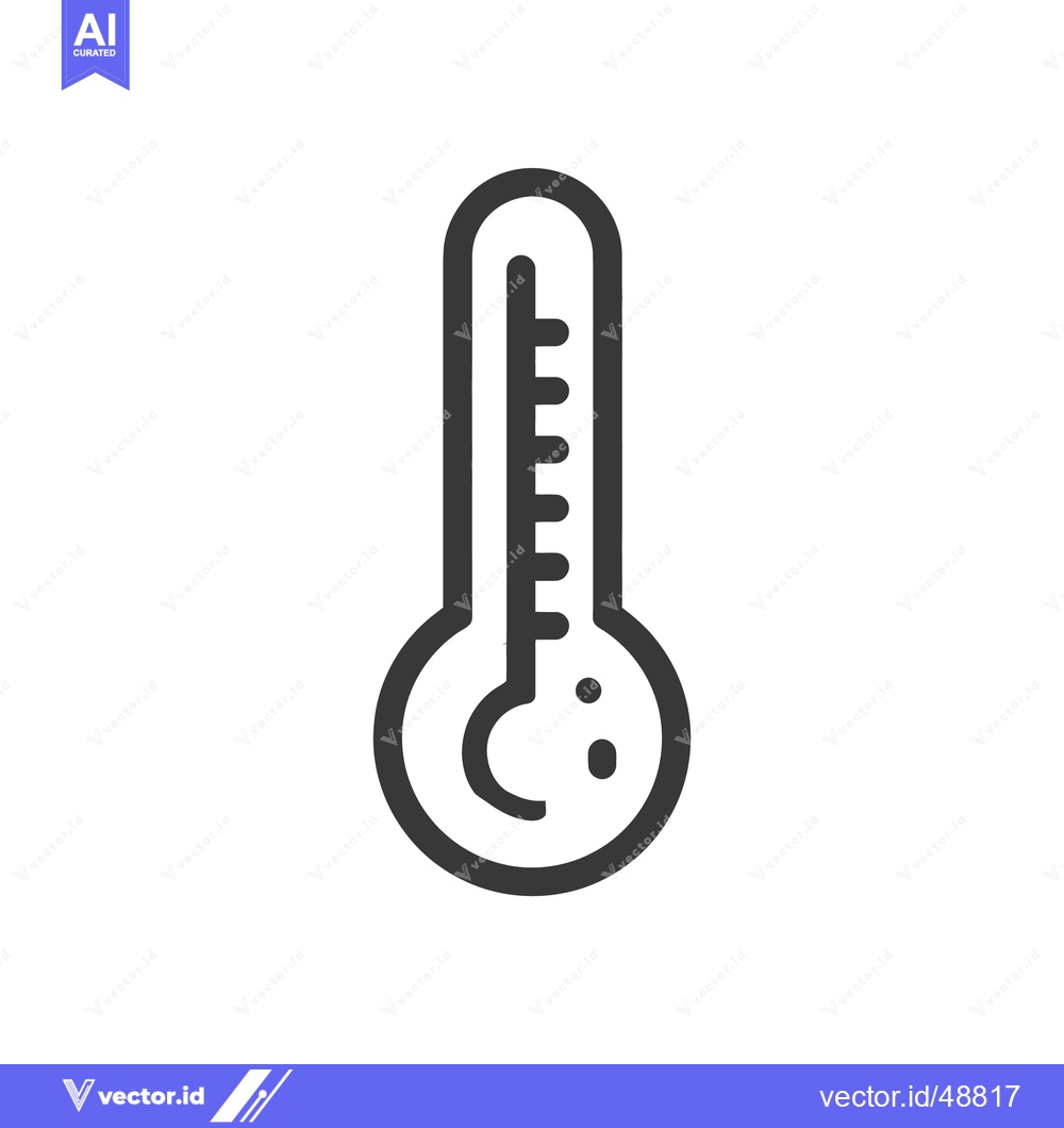 Premium Vector dari Minimalist Thermometer Icon: Medical Tool for Temperature Measurement