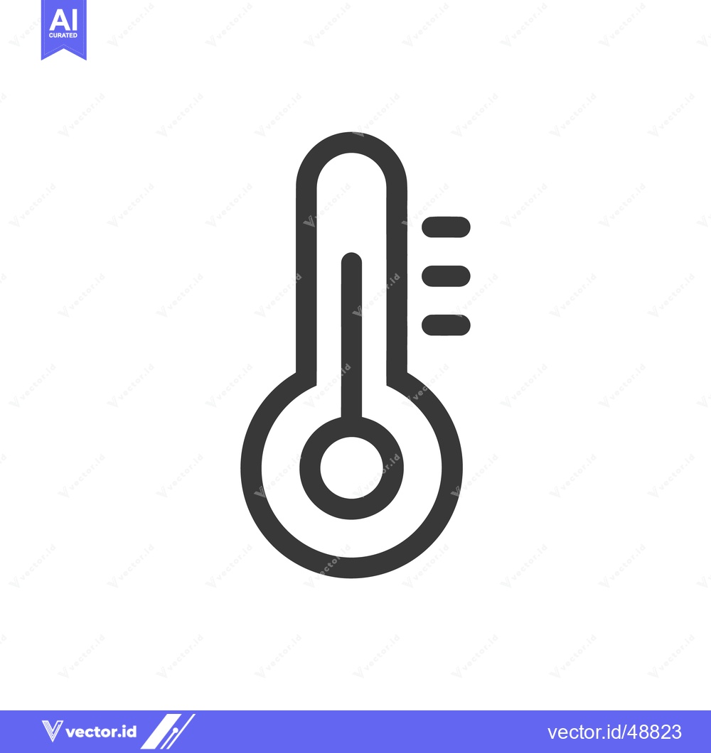 Premium Vector of Minimalist Thermometer Icon: Temperature Measurement, Health Monitorin
