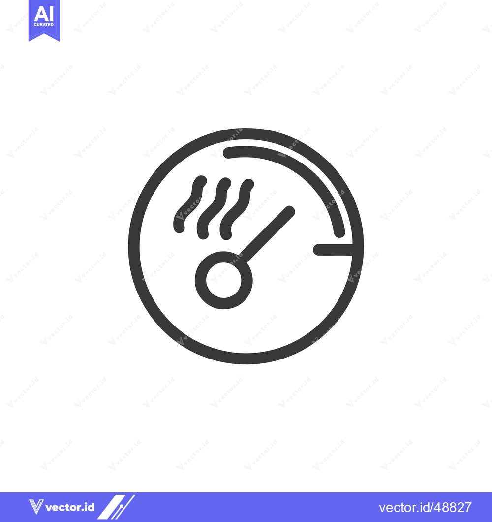 Premium Vector dari Minimalist Hot Temperature Gauge Icon with Steam on White Background