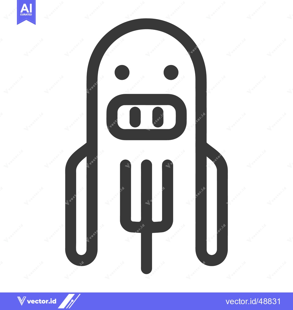 Premium Vector dari A simplistic cartoon character holding a fork utensil design