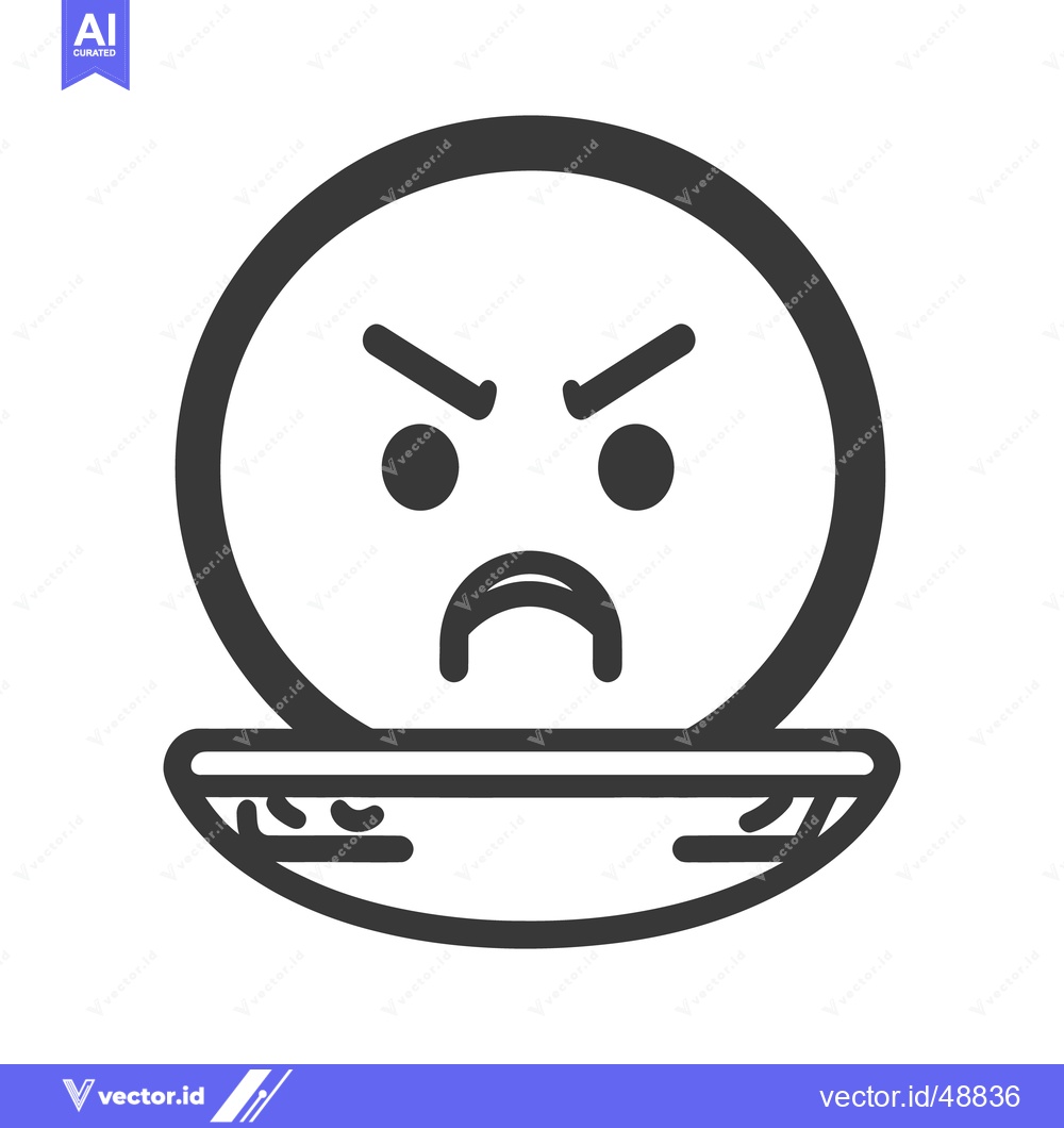 Premium Vector of An Angry Face Showing Displeasure With Features Displayed Angrily