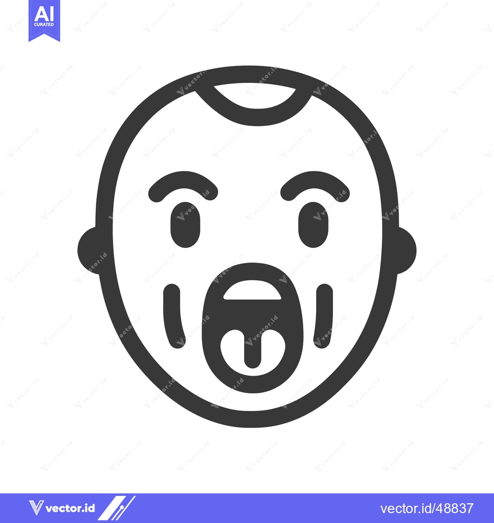 Premium Vector dari A black and white icon depicting the open mouth of a baby