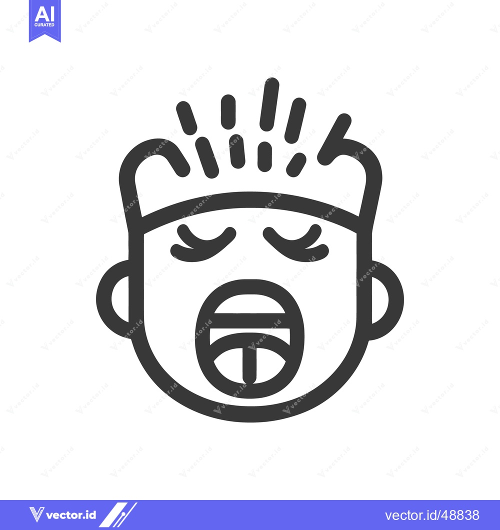 Premium Vector dari A simple black and white line drawing of a yawning person
