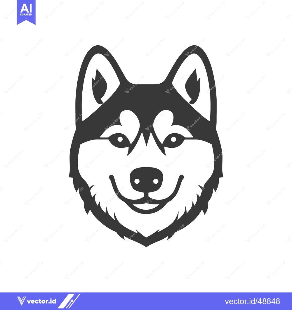 Premium Vector dari A friendly and smiling illustration of a dog face design