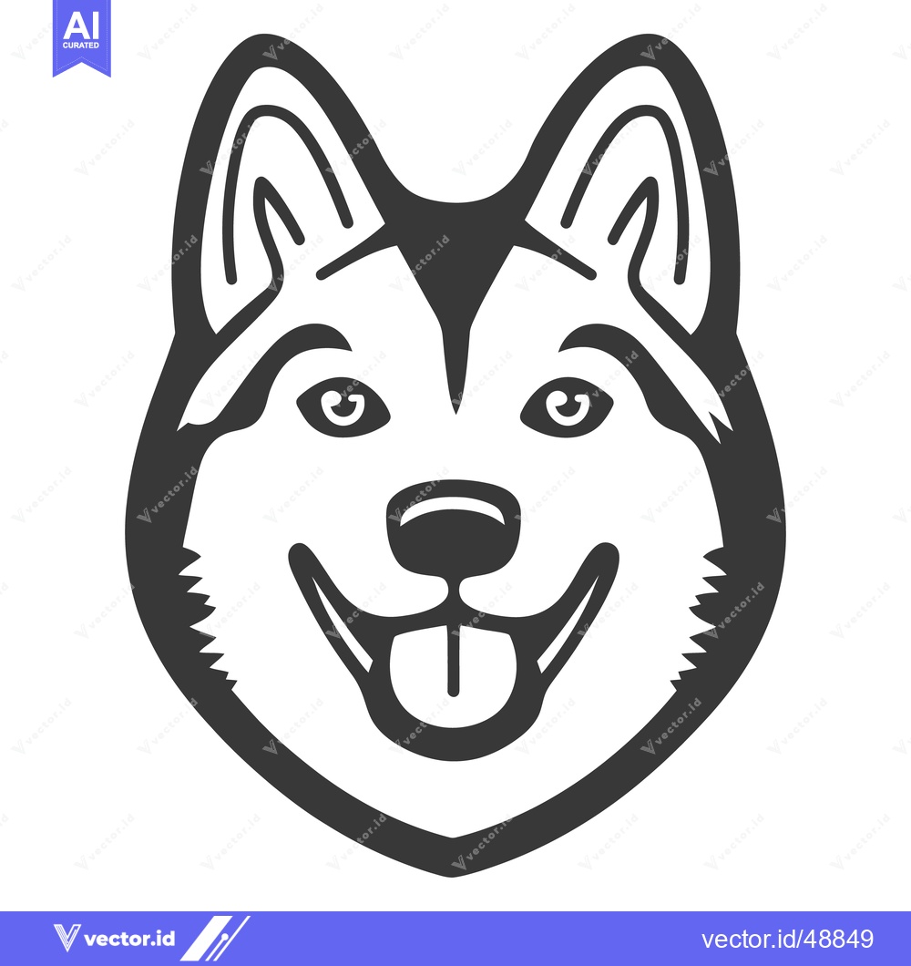 Premium Vector of A Smiling Dog Head With Its Tongue Sticking Out