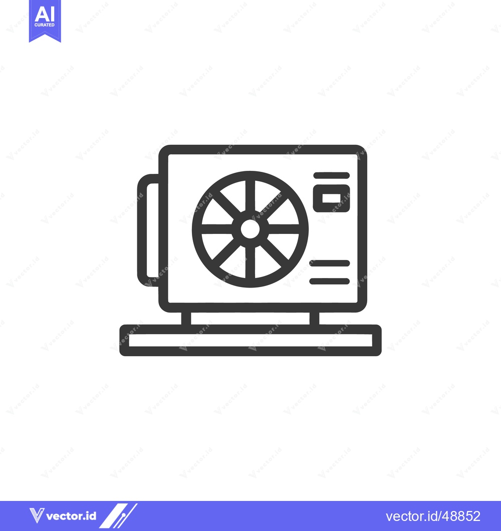 Premium Vector of Minimalist Air Conditioner Unit Icon with Fan and Vents