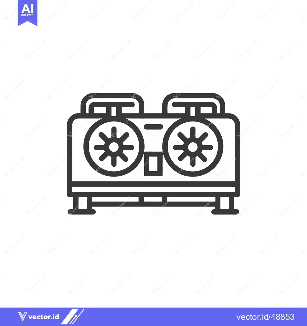 Premium Vector dari Detailed Line Art: Dual-Fan Graphics Card Illustration on White