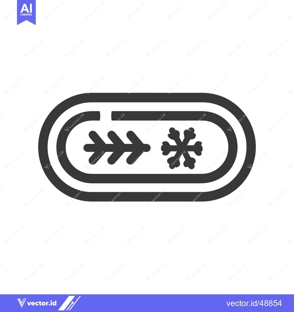 Premium Vector dari Defrost Symbol: Arrow and Snowflake Icon in Rounded Rectangle Outline