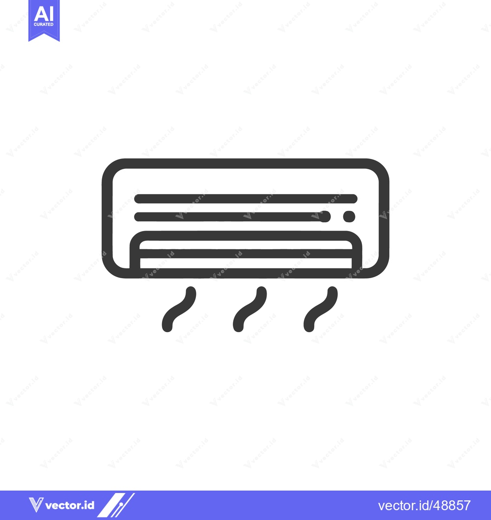 Premium Vector dari Air Conditioner Unit Icon with Cooling Air Flow Illustration