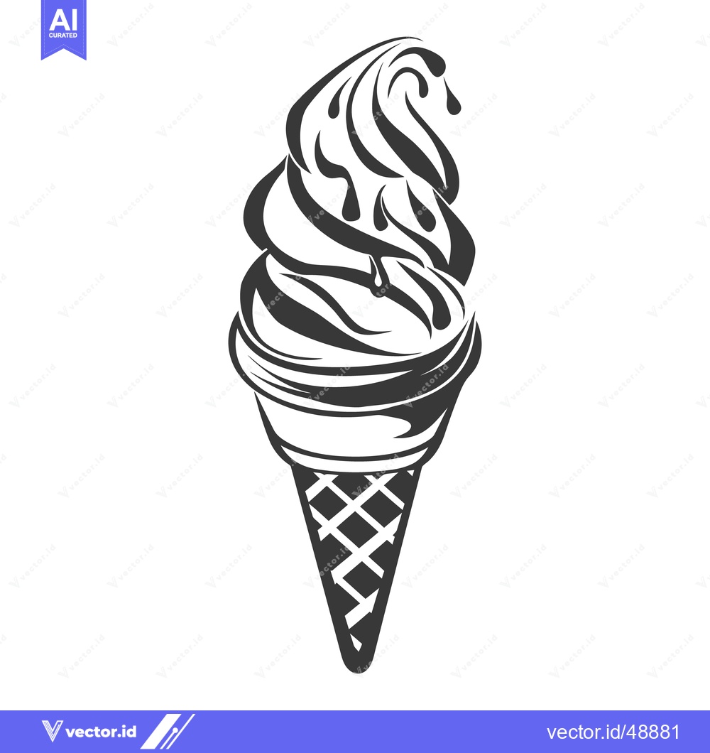 Premium Vector dari A delicious soft serve ice cream cone vector illustration