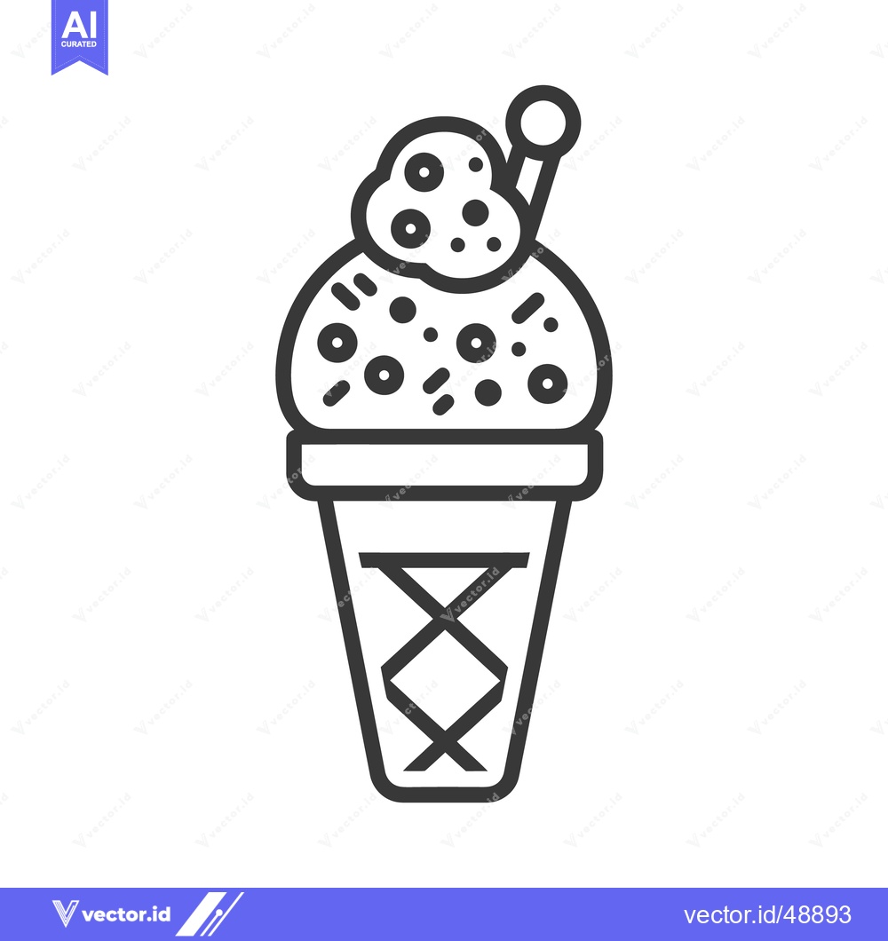 Premium Vector dari An illustrative image of a sweet ice cream cone dessert