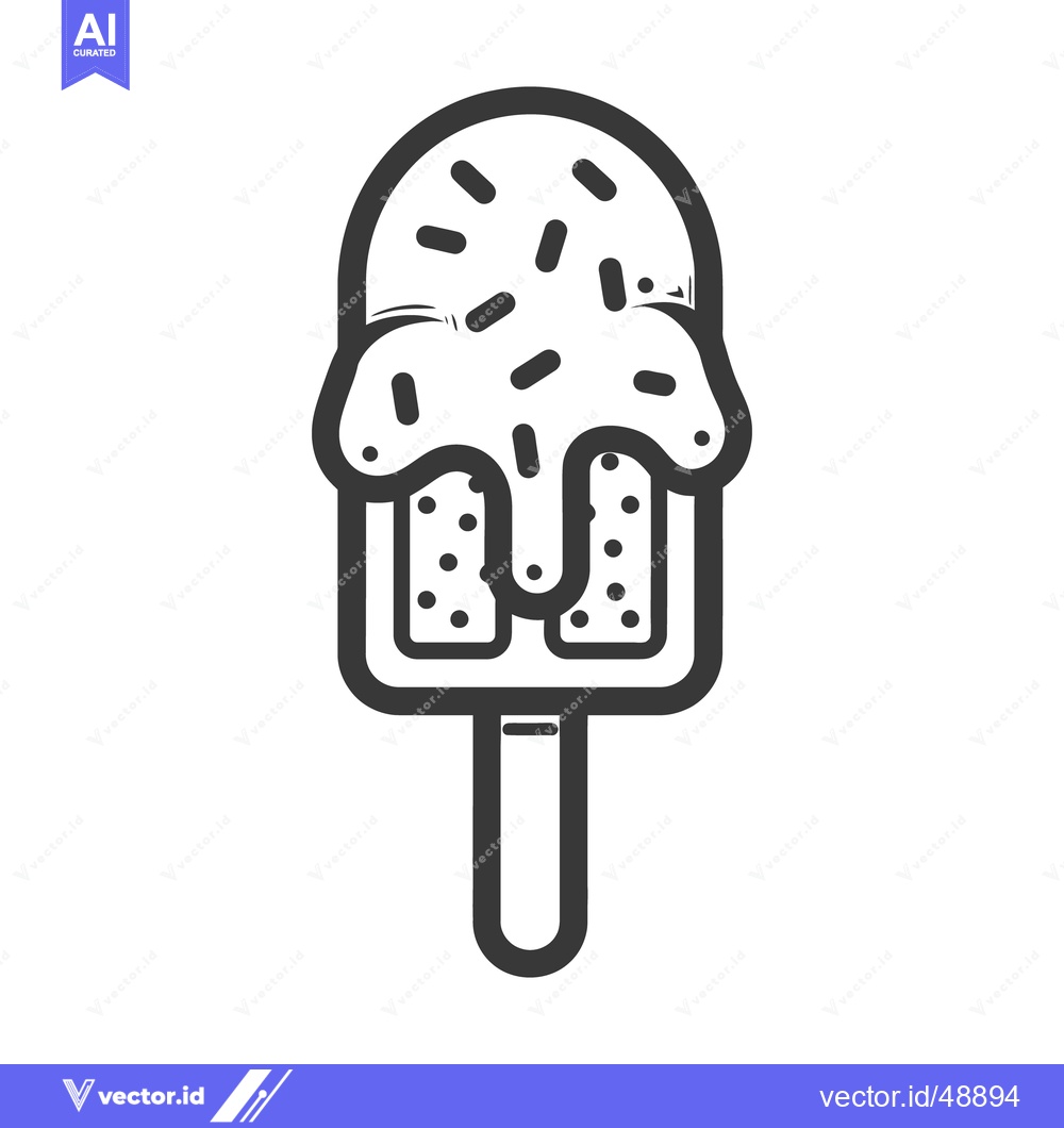 Premium Vector dari An illustrated outline of a delicious popsicle treat dessert