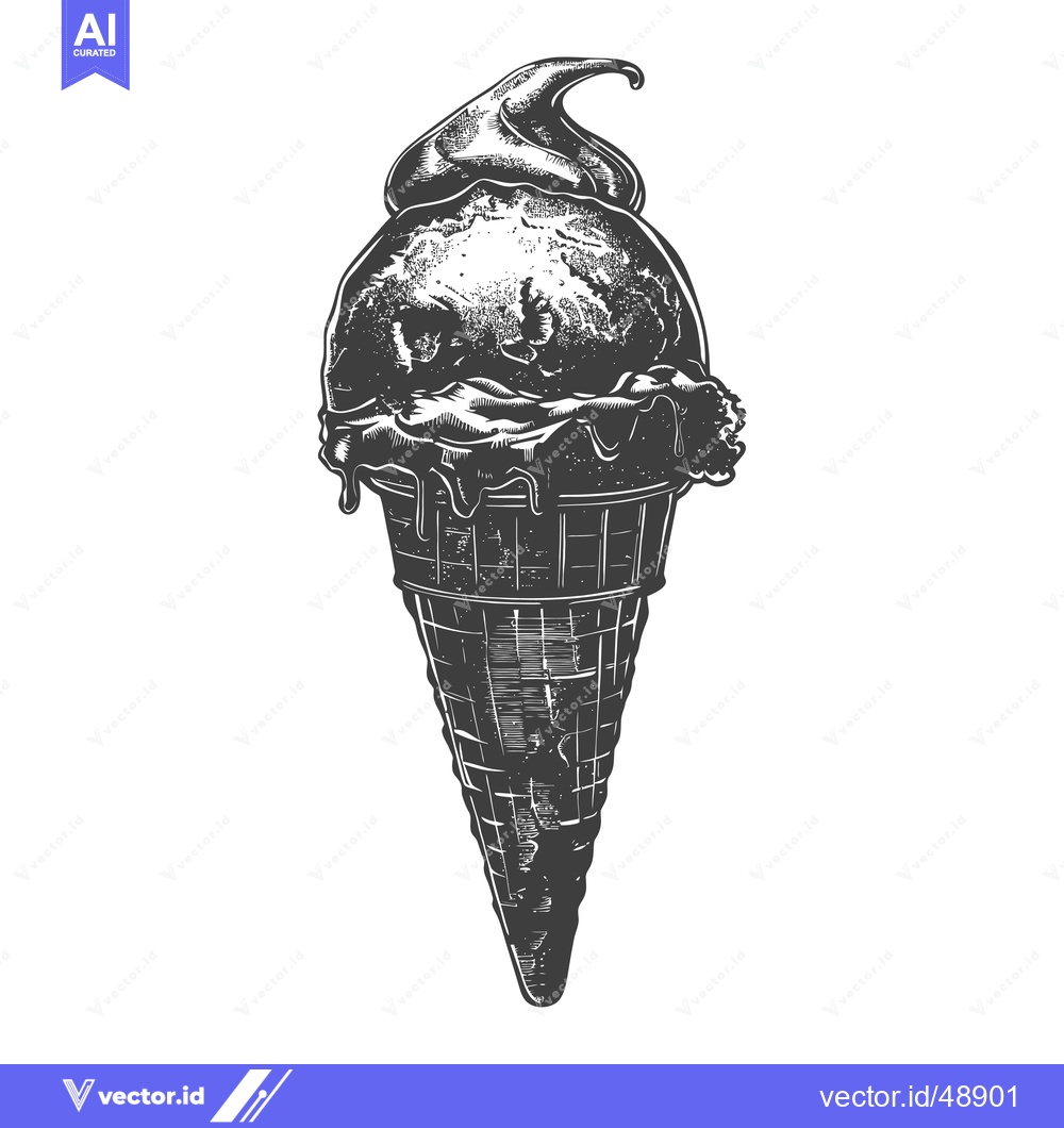 Premium Vector dari Delicious Ice Cream Cone A Sweet Summer Treat