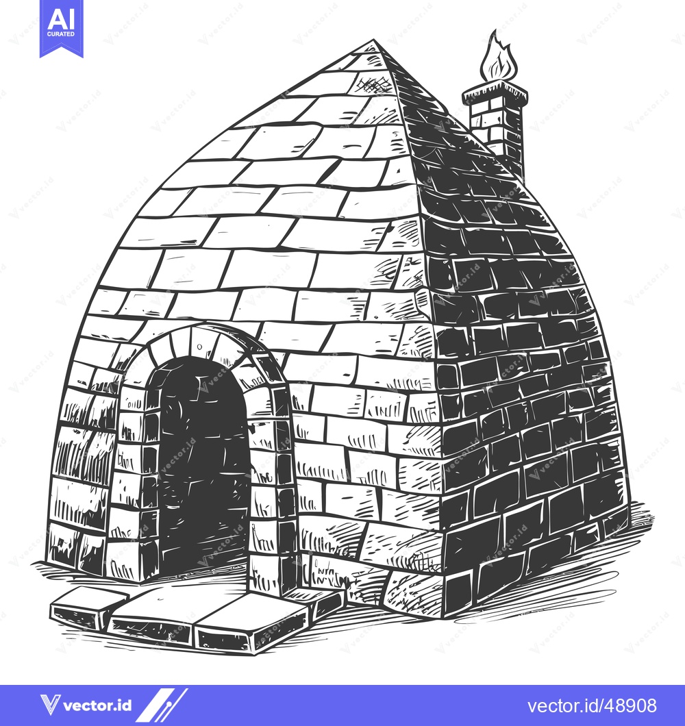 Premium Vector dari Brick Structure With Chimney And Flame