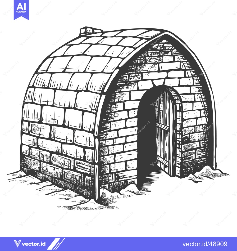 Premium Vector dari Brick Igloo Structure Winter Shelter Arctic Home