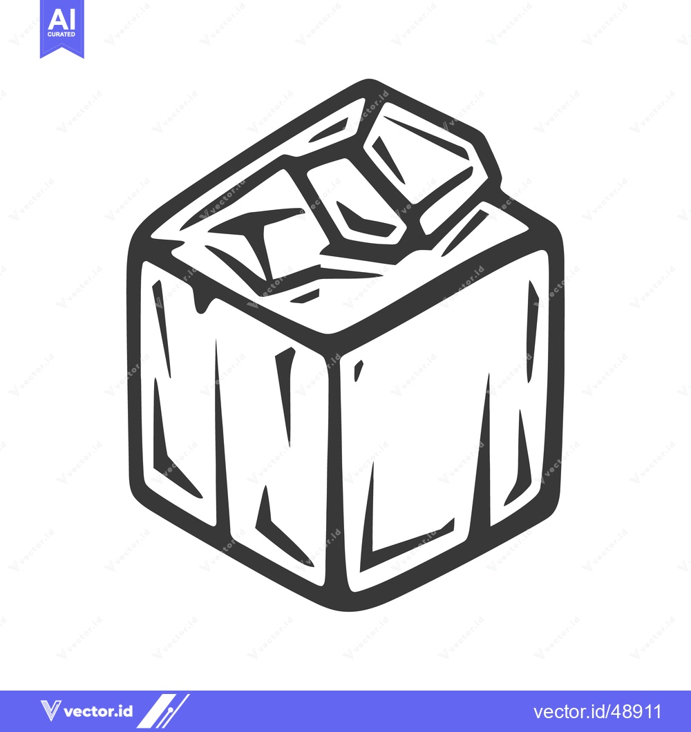 Premium Vector dari A graphic illustration depicting a stylized isometric geometric ice bl