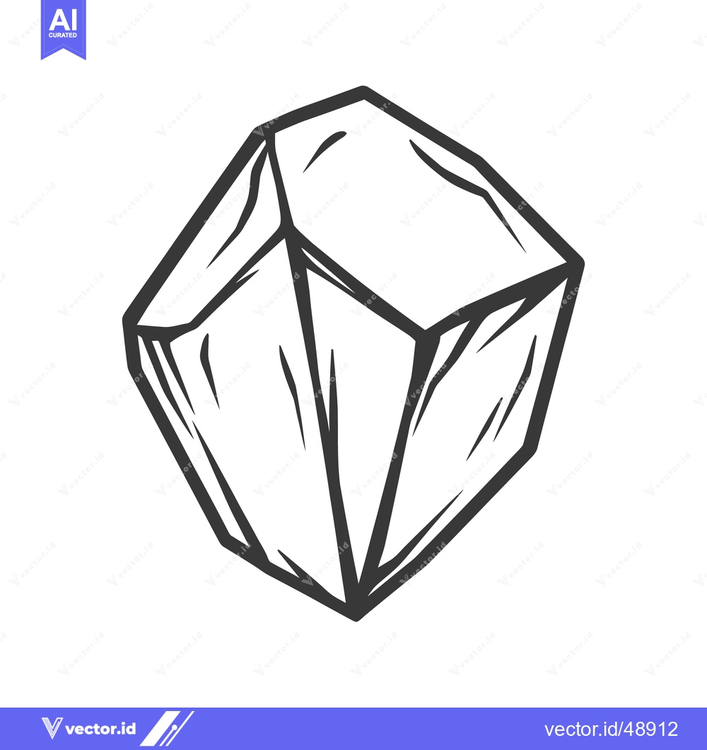 Premium Vector of A black and white graphic illustration of a crystal shape