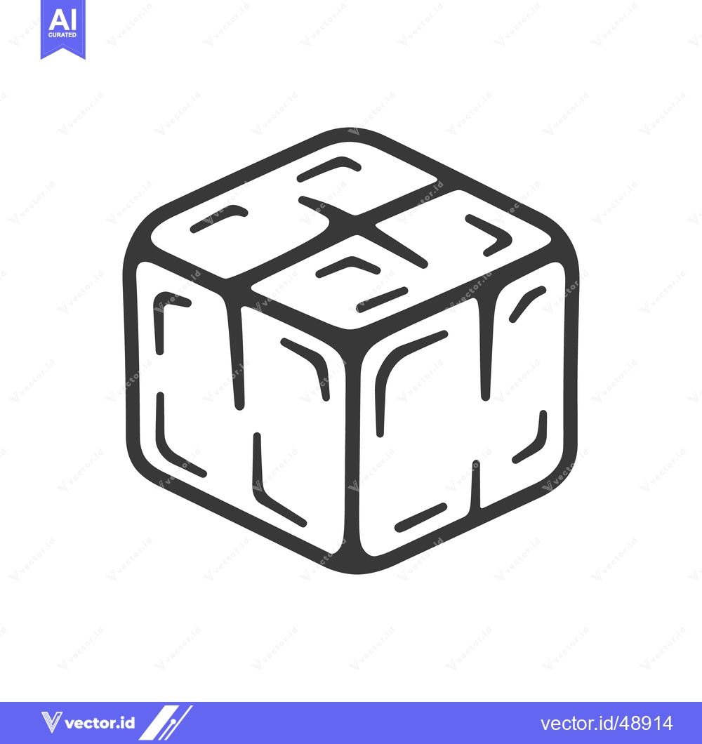 Premium Vector dari A simple illustrated monochrome image of an ice cube