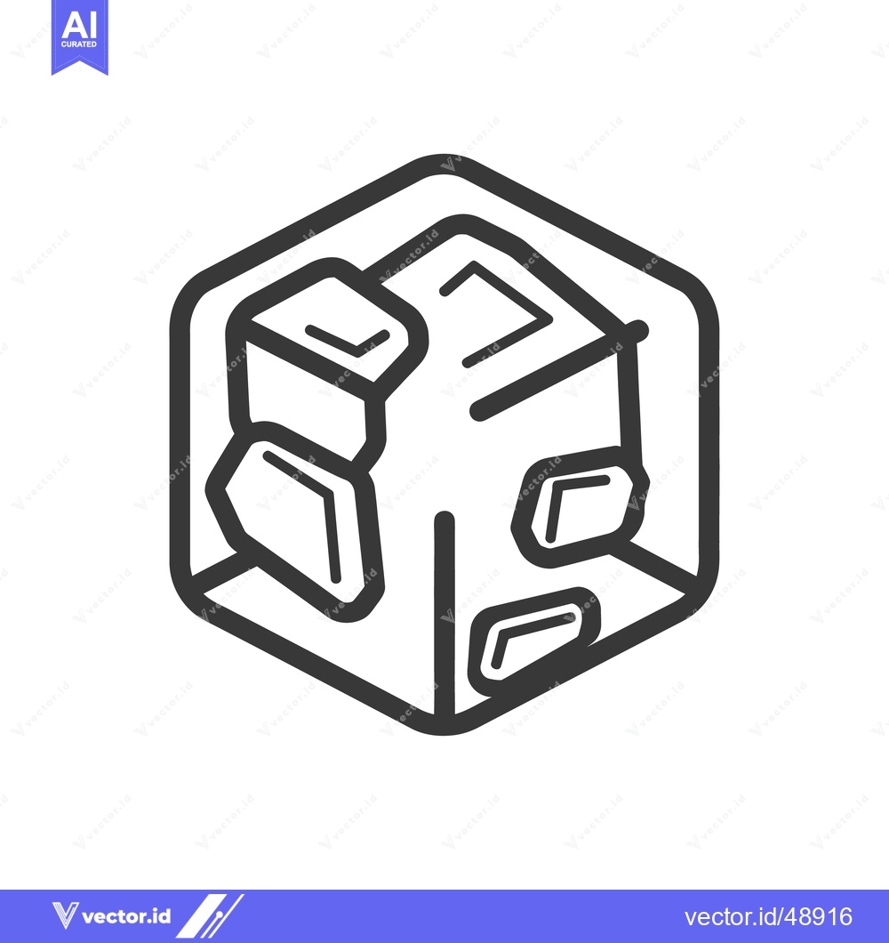Premium Vector dari A stylized illustration depicting a geometric object with textured sha