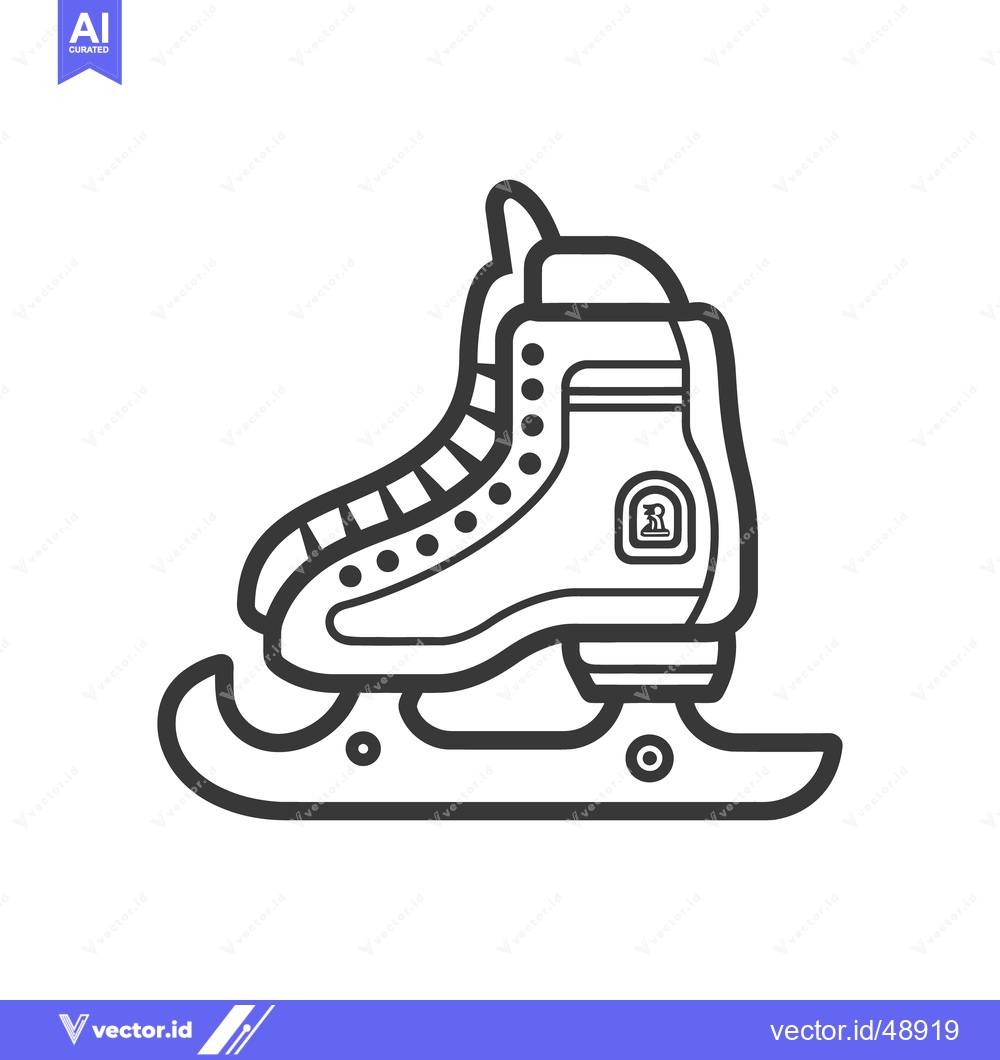 Premium Vector of A single stylized illustration depicting a winter sport ice skate
