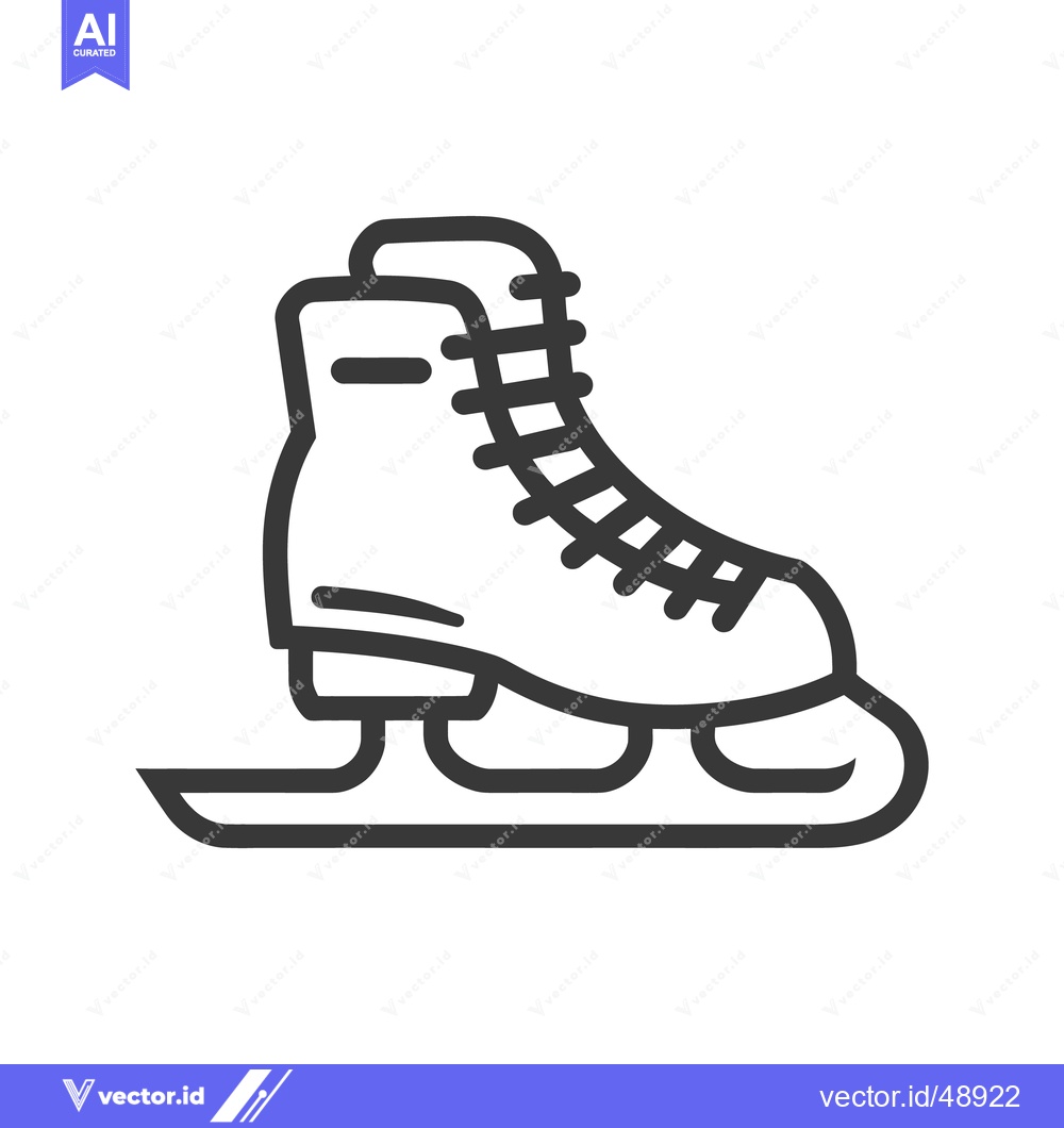 Premium Vector dari A single ice skate represented by a simple black line drawing
