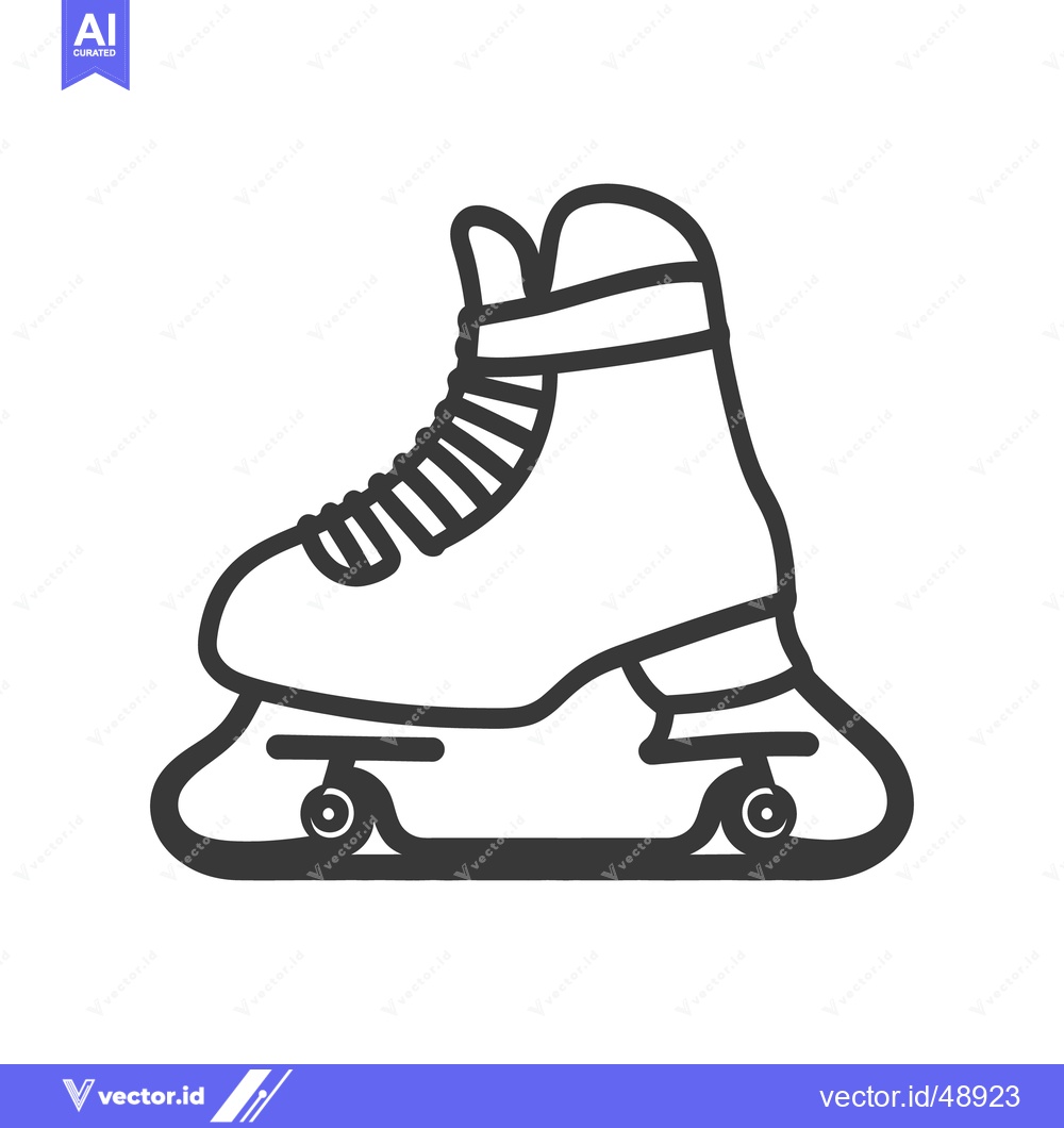Premium Vector of An outline illustration of a single roller skate for sports and activi