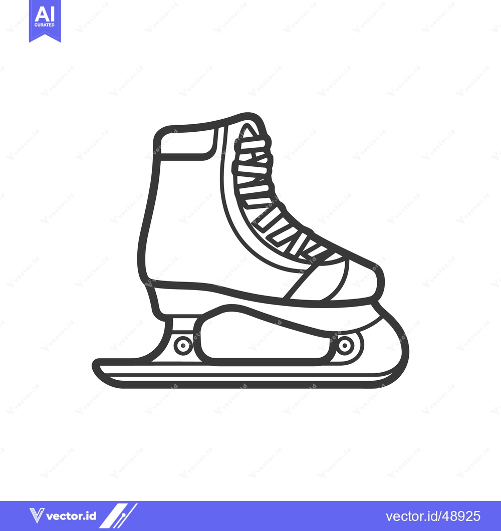 Premium Vector of An outline image of an ice skate for recreational use