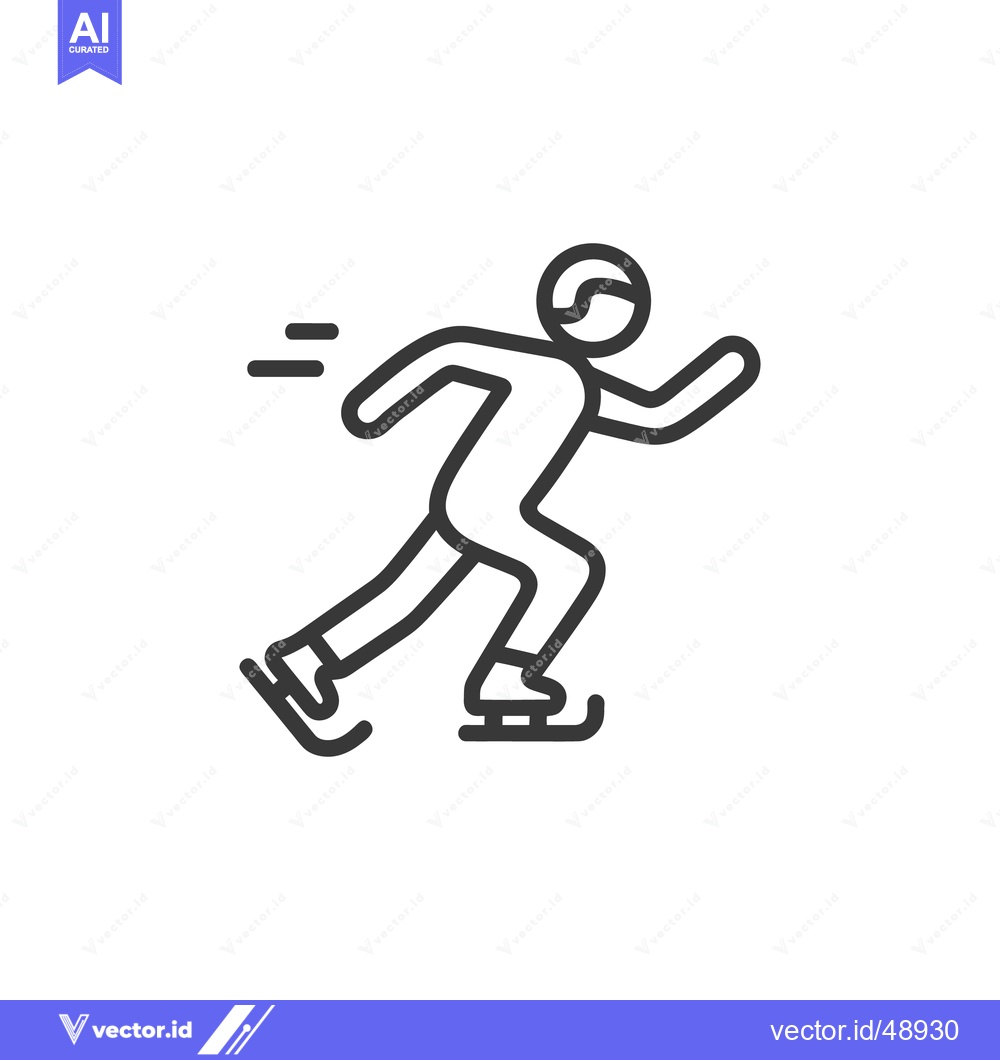 Premium Vector dari Dynamic Ice Skater Icon: Speed and Agility in Motion, Minimalist Desig