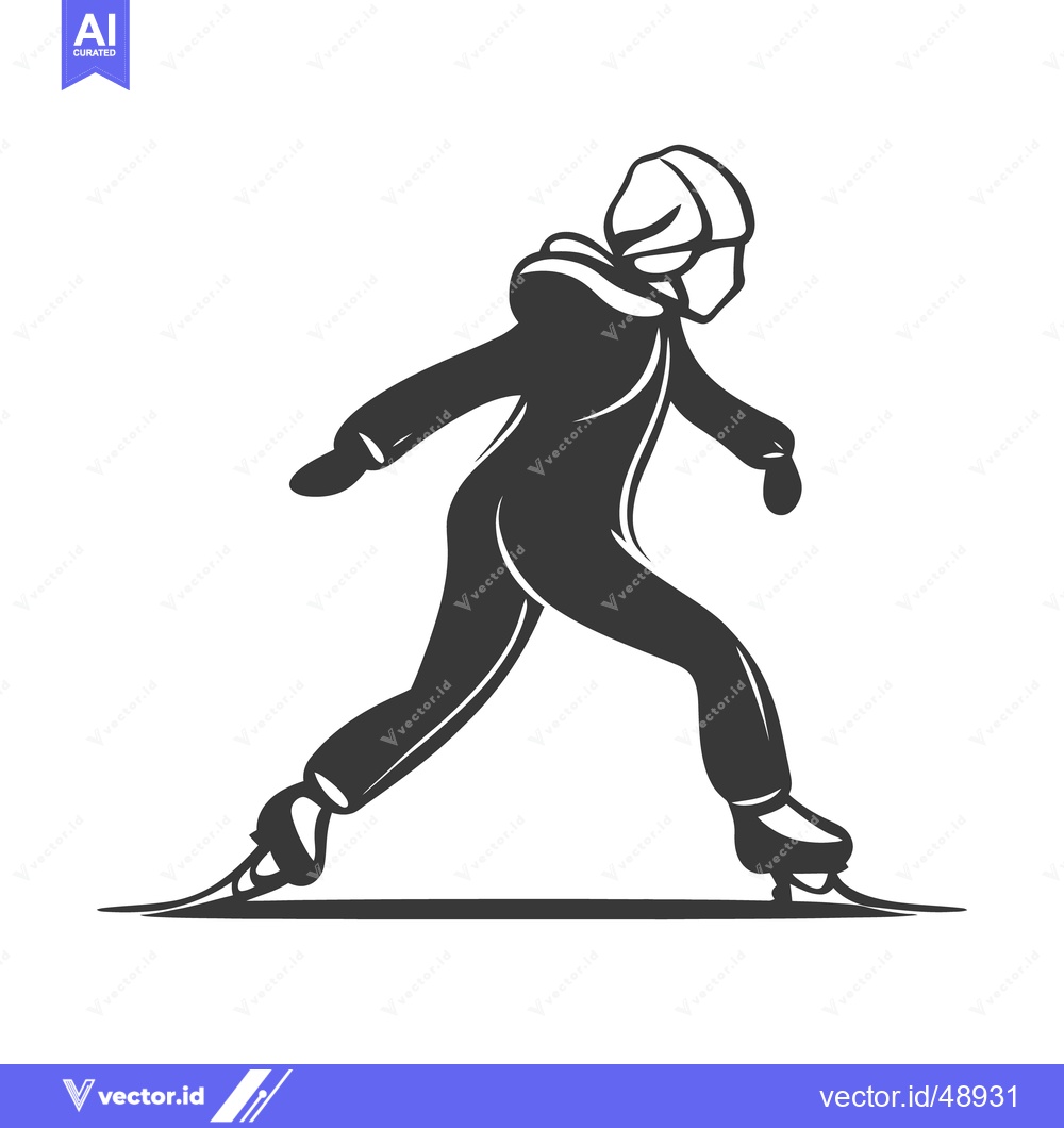 Premium Vector of An individual wearing protective gear gracefully ice skates on the sur