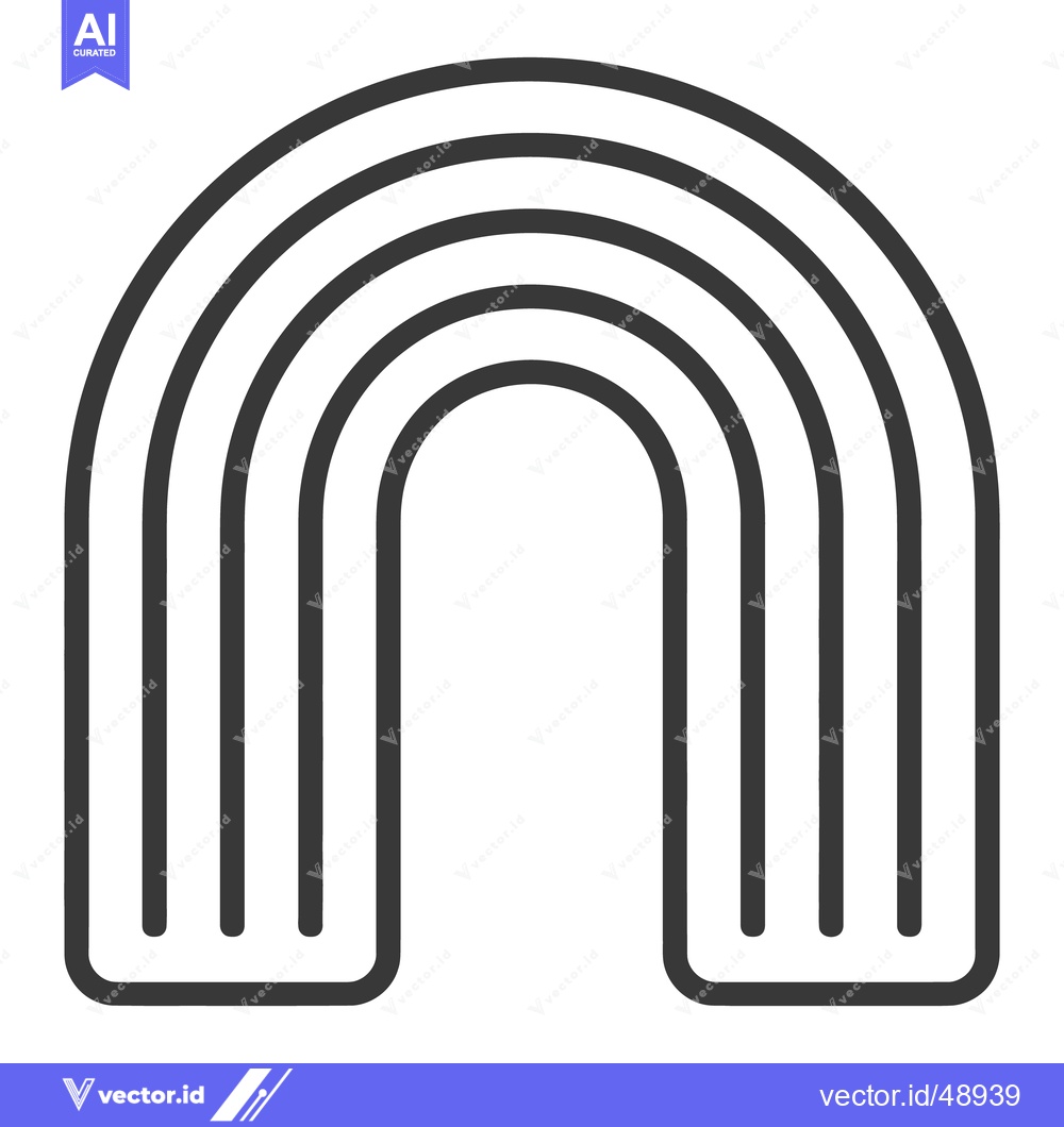 Premium Vector of A Black and White Outline Illustrative Image of an Archway
