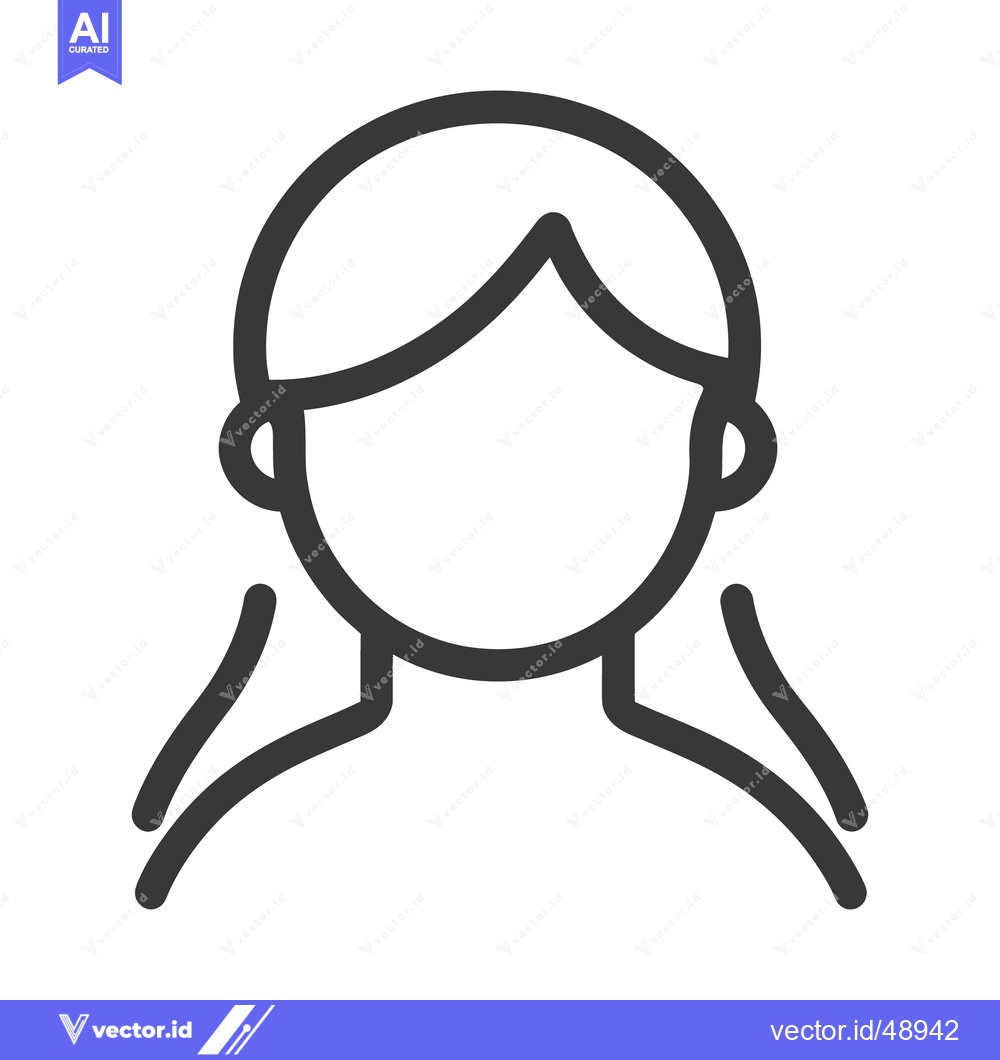 Premium Vector dari A simple outline illustration of a person with long hair