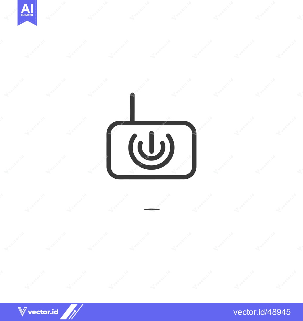 Premium Vector dari Black and white line art icon of a radio with an on/off button