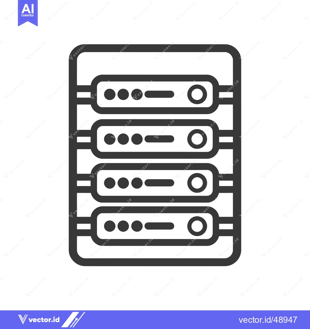 Premium Vector dari Icon of a Black and White Server Rack with Four Units