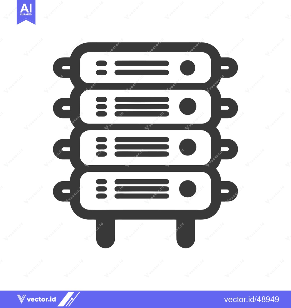 Premium Vector dari Icon of a Server Rack with Four Servers