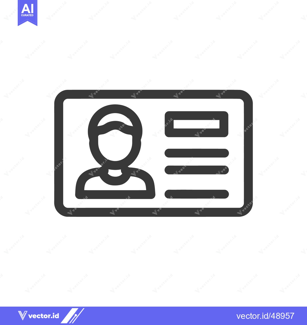 Premium Vector dari Minimalist ID Card Icon: Employee Identification Badge Symbol